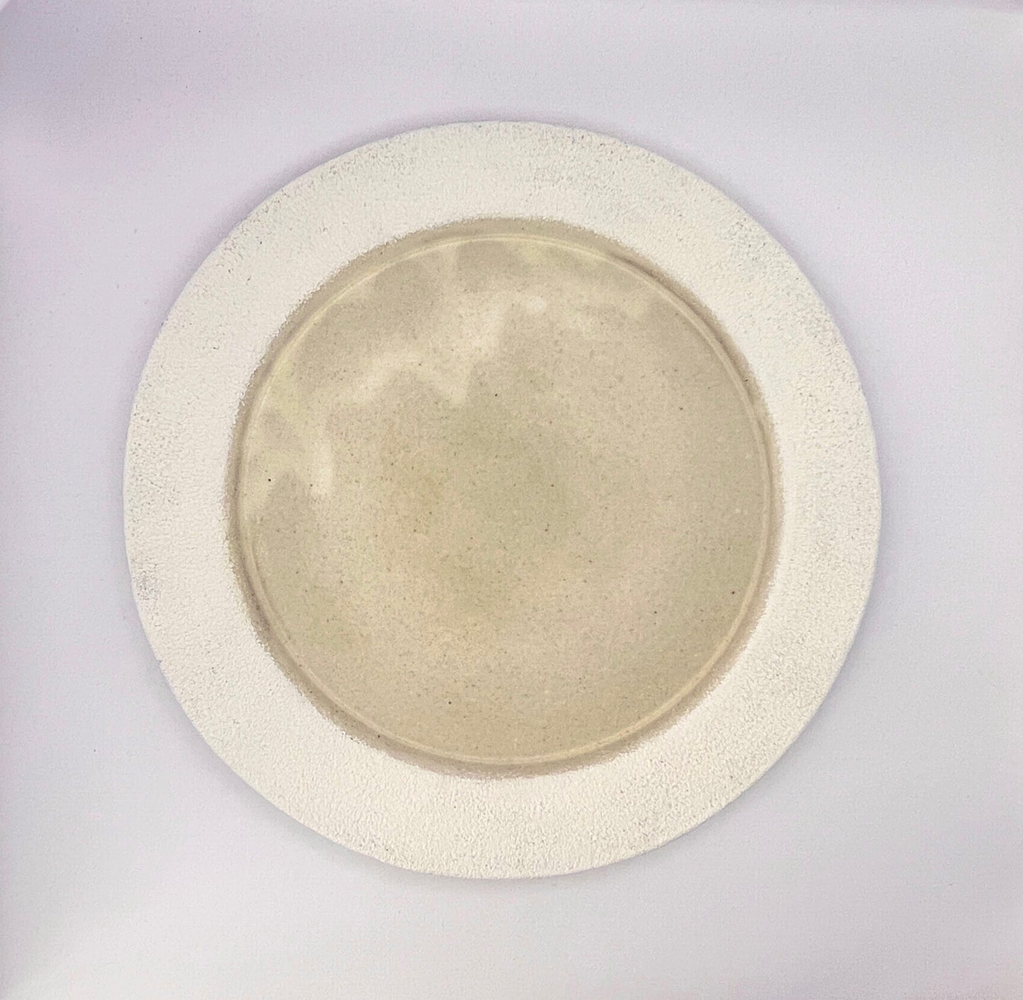 White Grey Rimmed Plate