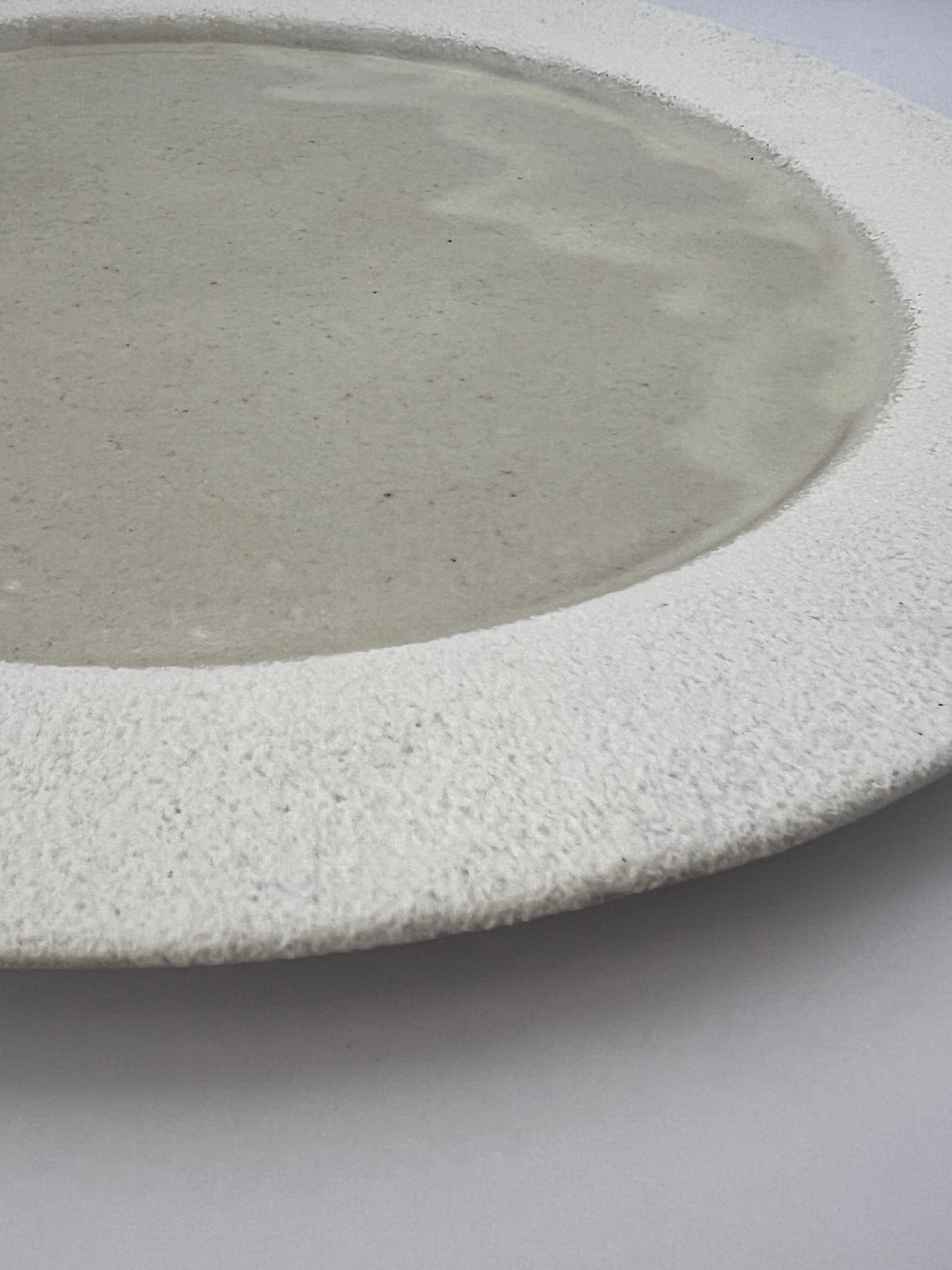 White Grey Rimmed Plate