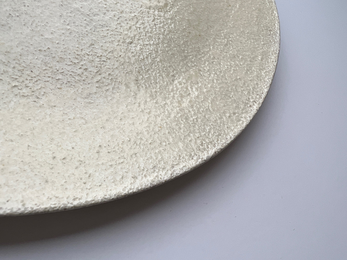 Textured Round White Plate